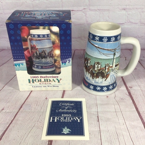 Budweiser Other - Vintage Budweiser 1995 Lighting The Way Holiday Stein with COA and Box